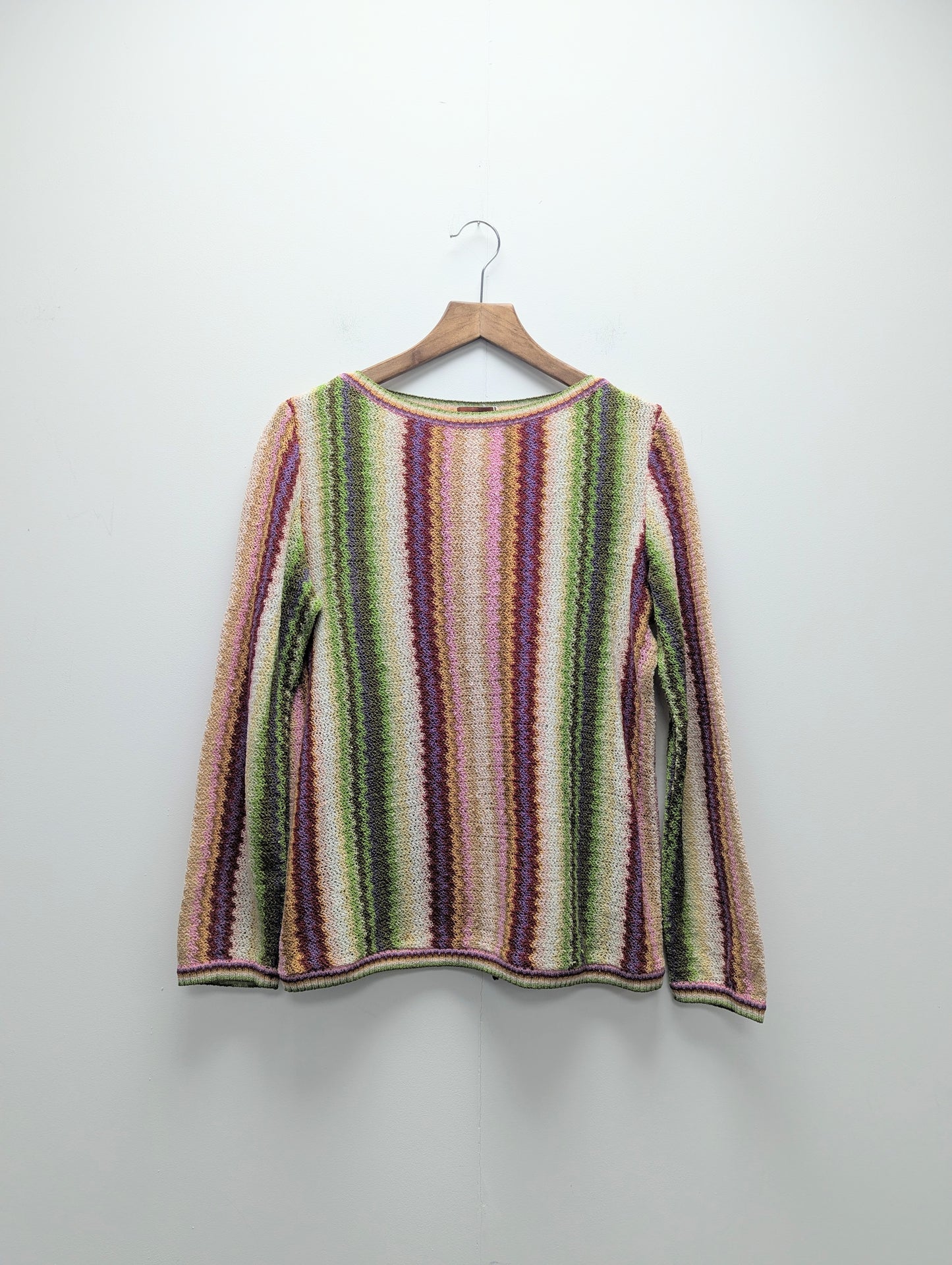 Missoni Green and Pink Long Sleeved Knit Top