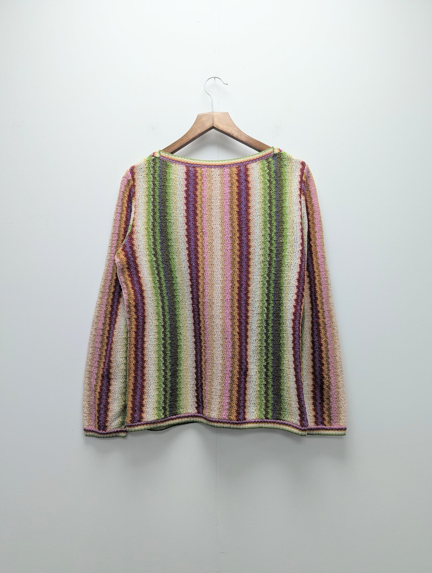Missoni Green and Pink Long Sleeved Knit Top