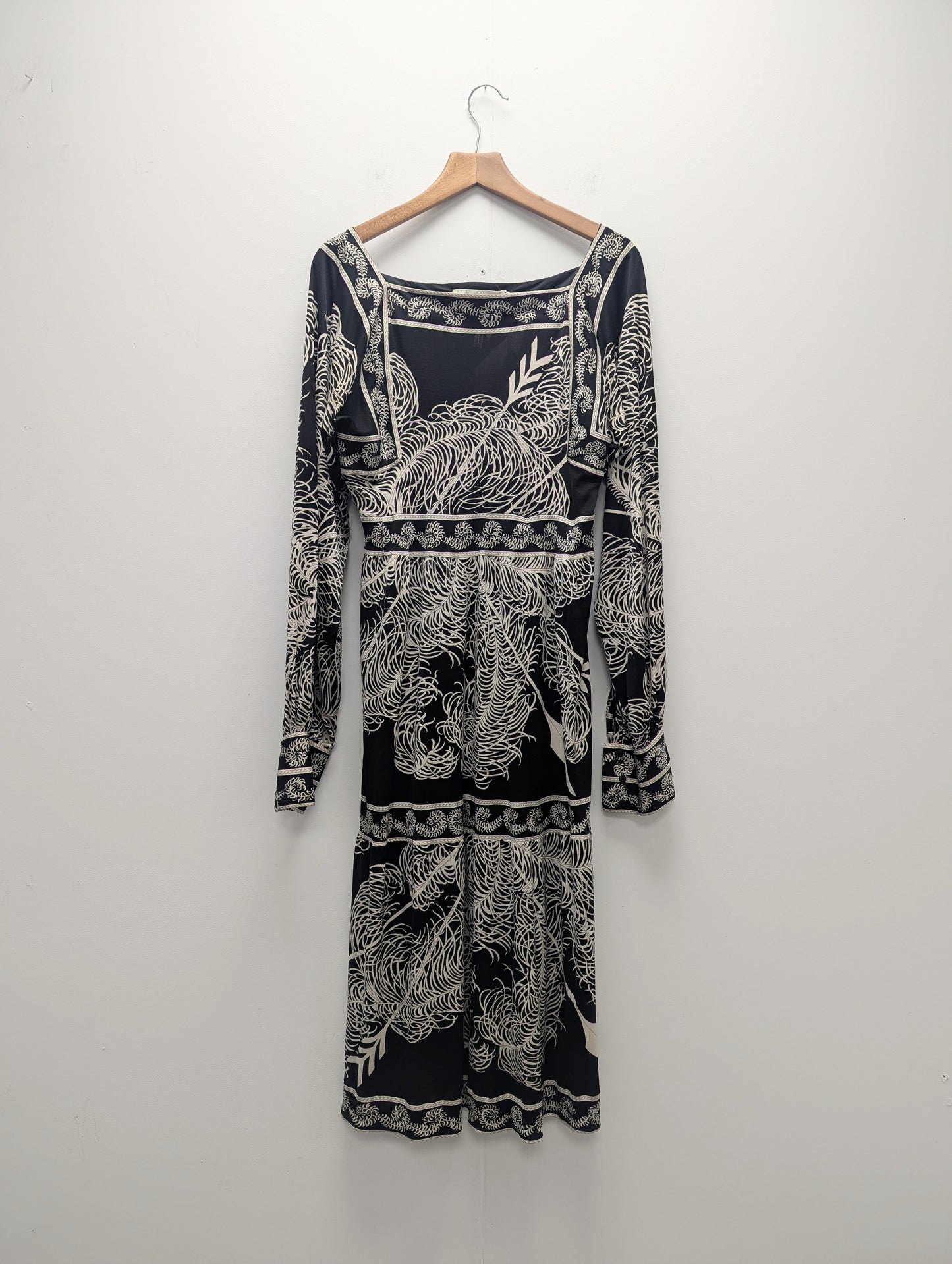 Emilio Pucci Abstract Monochrome 1960's Long Sleeved Midi Dress