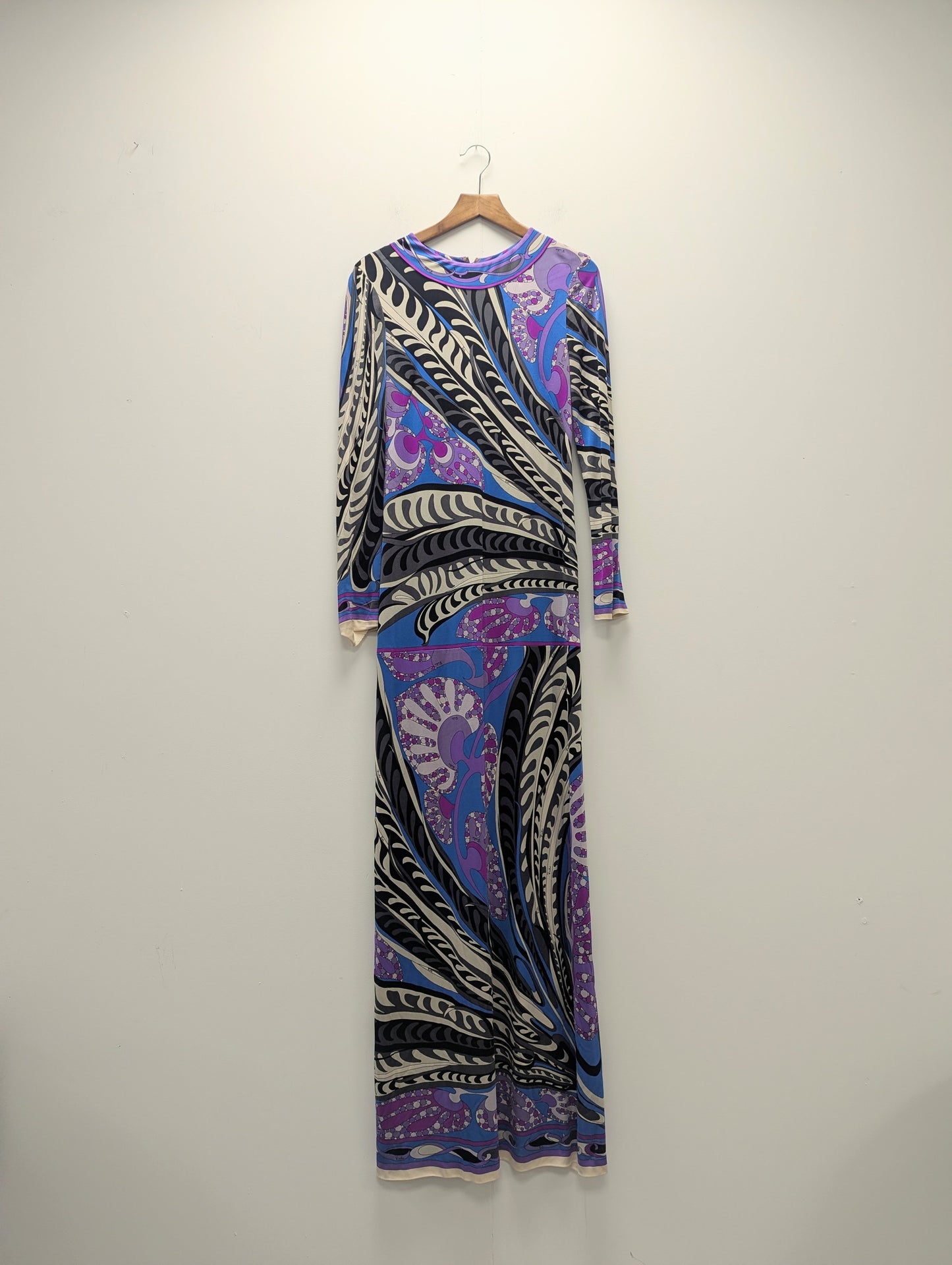 Emilio Pucci 1970s Purple/Blue Silk Jersey Maxi Dress