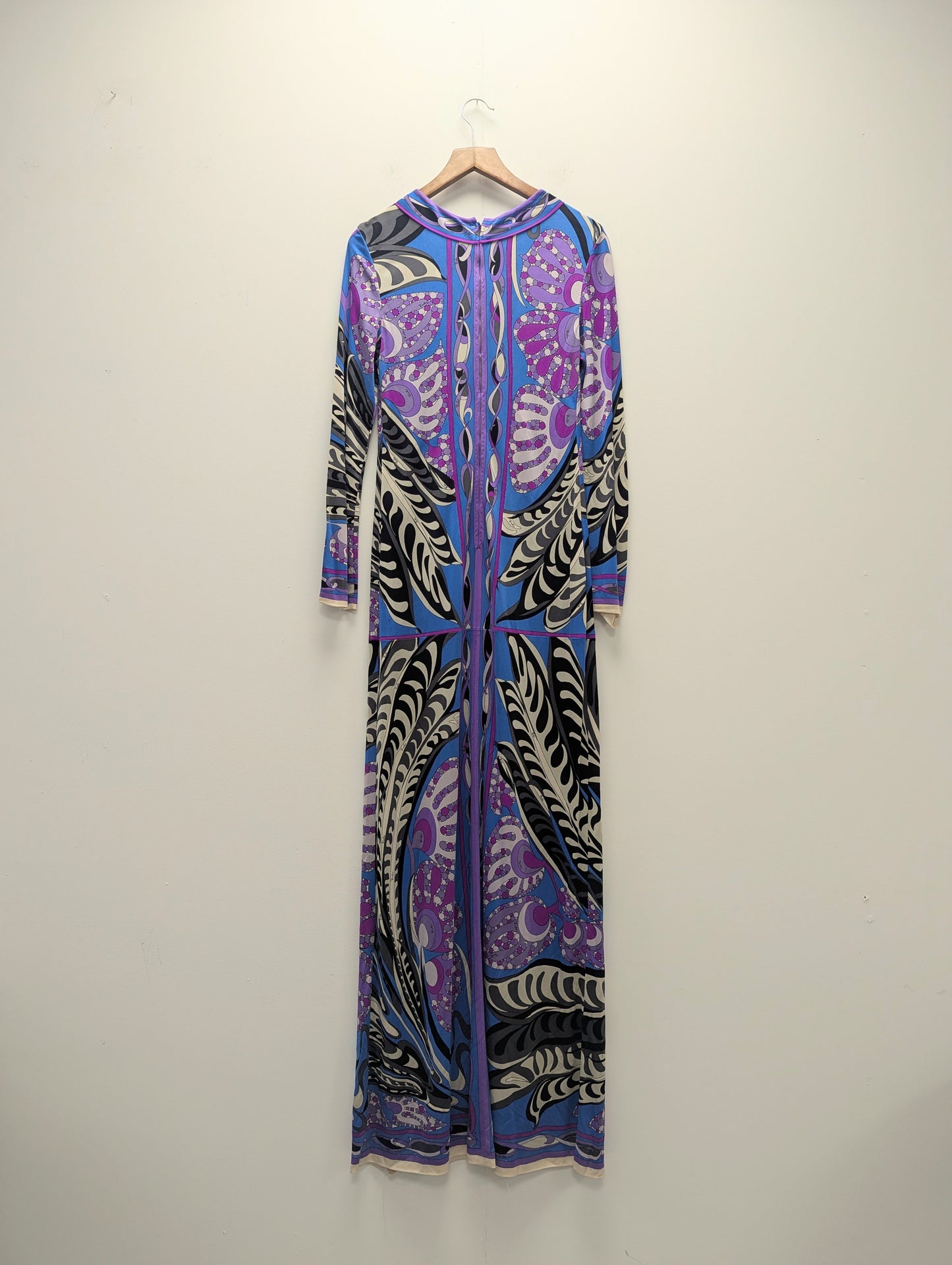 Emilio Pucci 1970s Purple/Blue Silk Jersey Maxi Dress