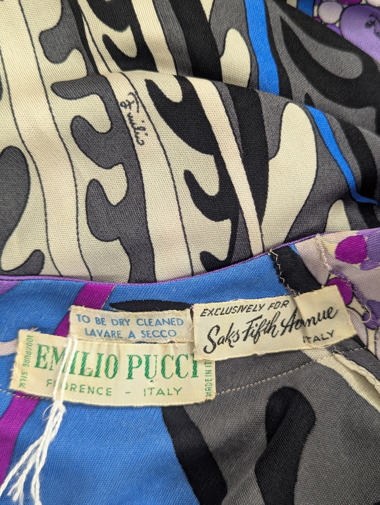 Emilio Pucci 1970s Purple/Blue Silk Jersey Maxi Dress