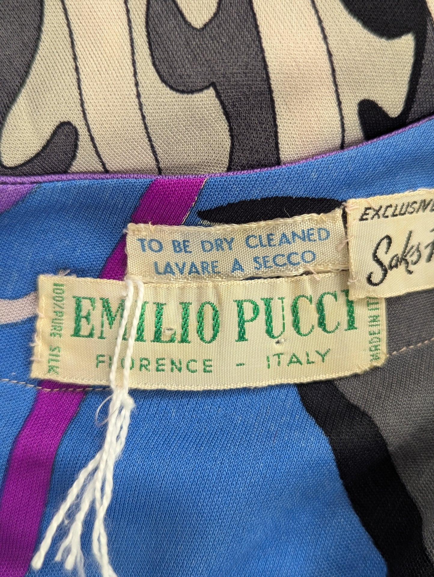 Emilio Pucci 1970s Purple/Blue Silk Jersey Maxi Dress