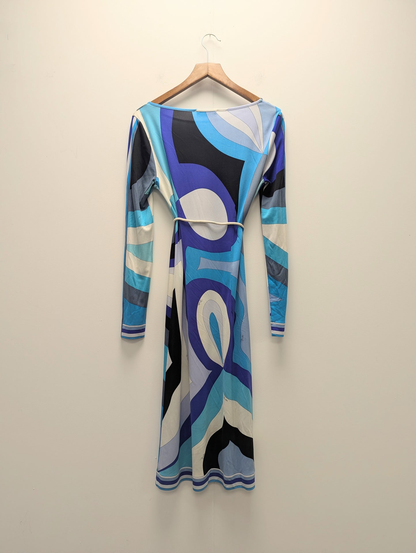 Emilio Pucci 2000s Blue Print Silk Jersey Dress