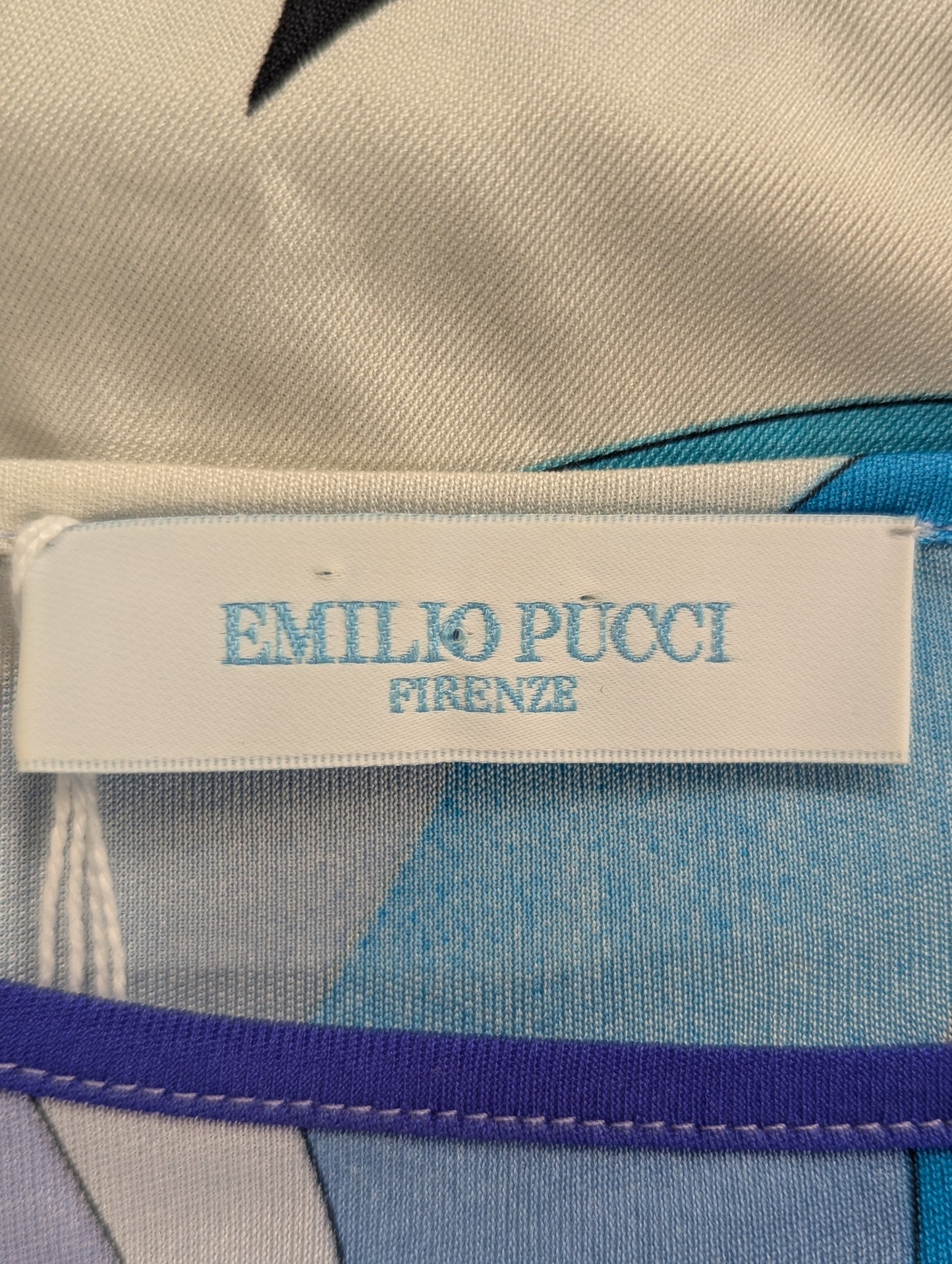 Emilio Pucci 2000s Blue Print Silk Jersey Dress