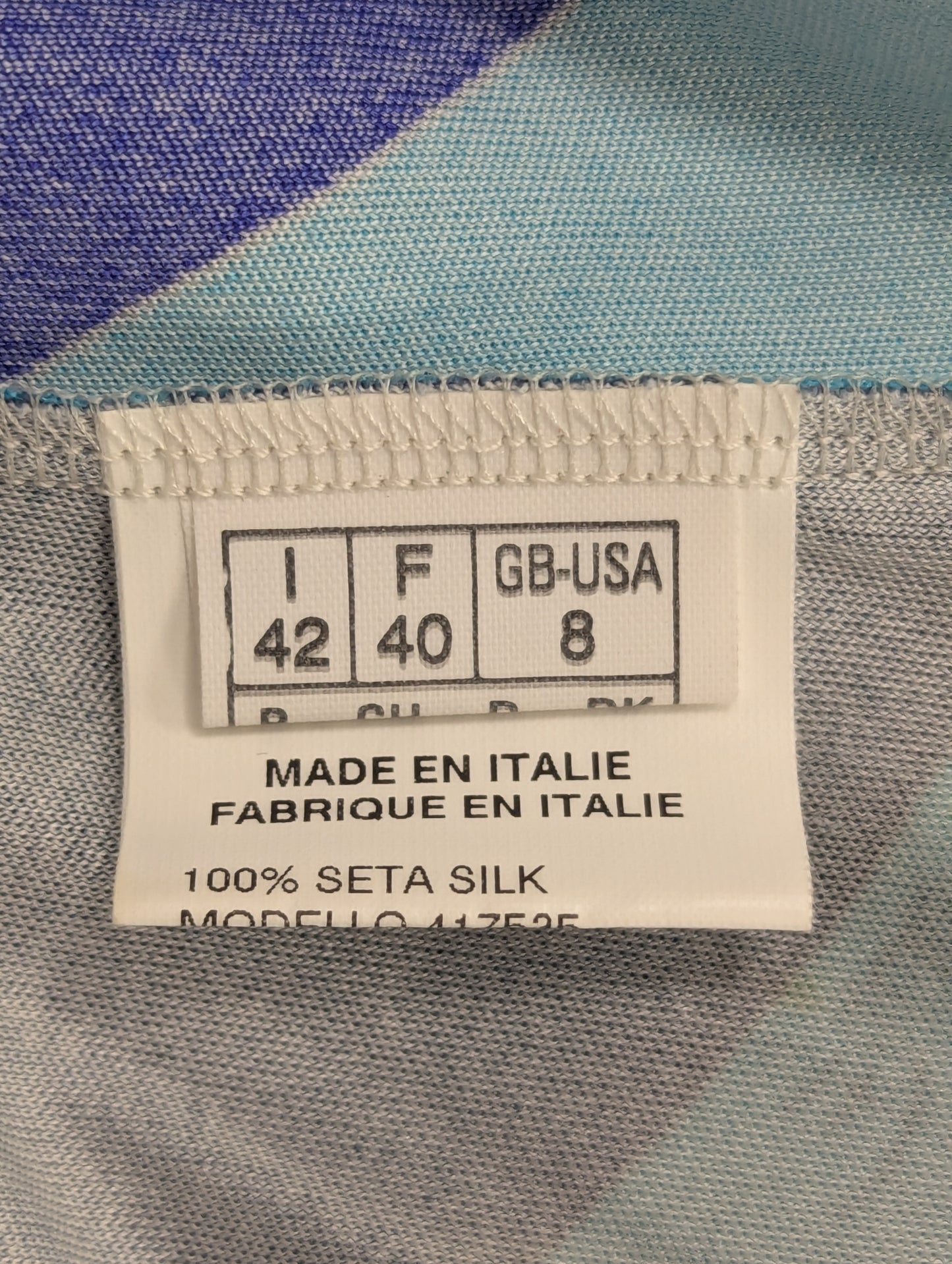 Emilio Pucci 2000s Blue Print Silk Jersey Dress