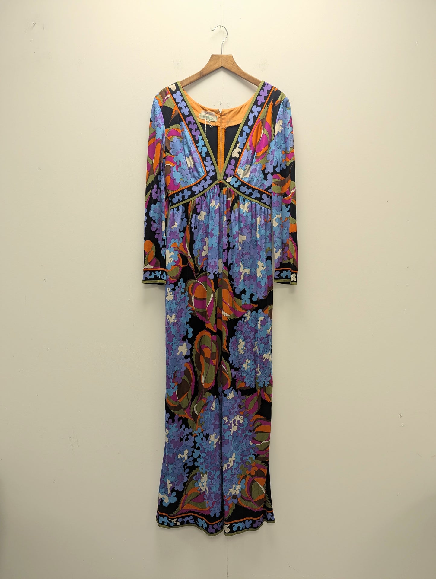 Emilio Pucci Blue/Orange/Purple 1960s Maxi Dress