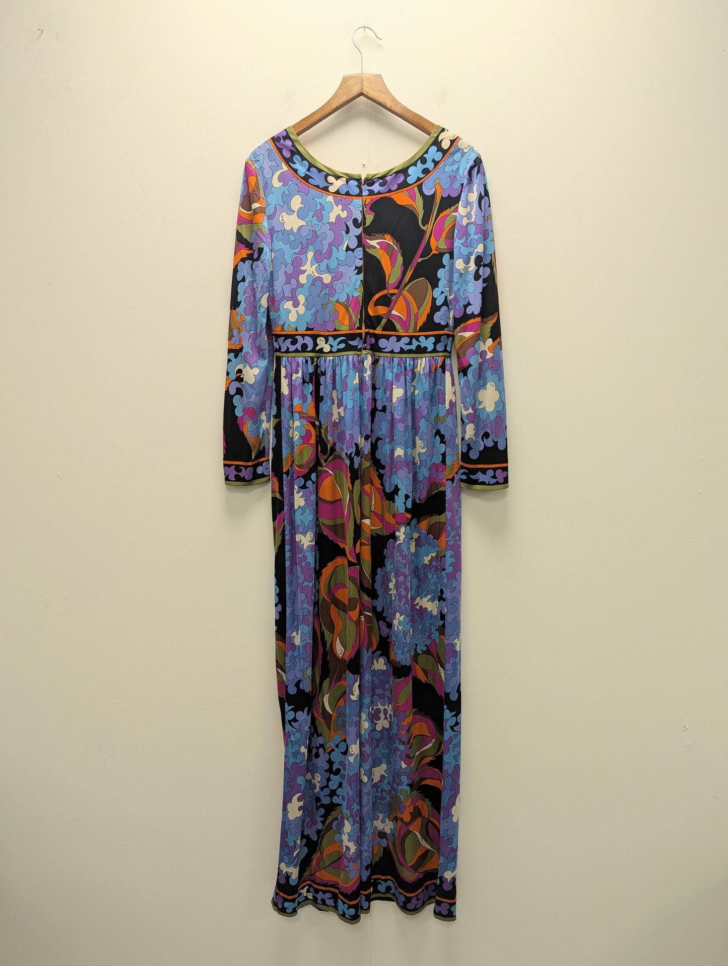 Emilio Pucci Blue/Orange/Purple 1960s Maxi Dress