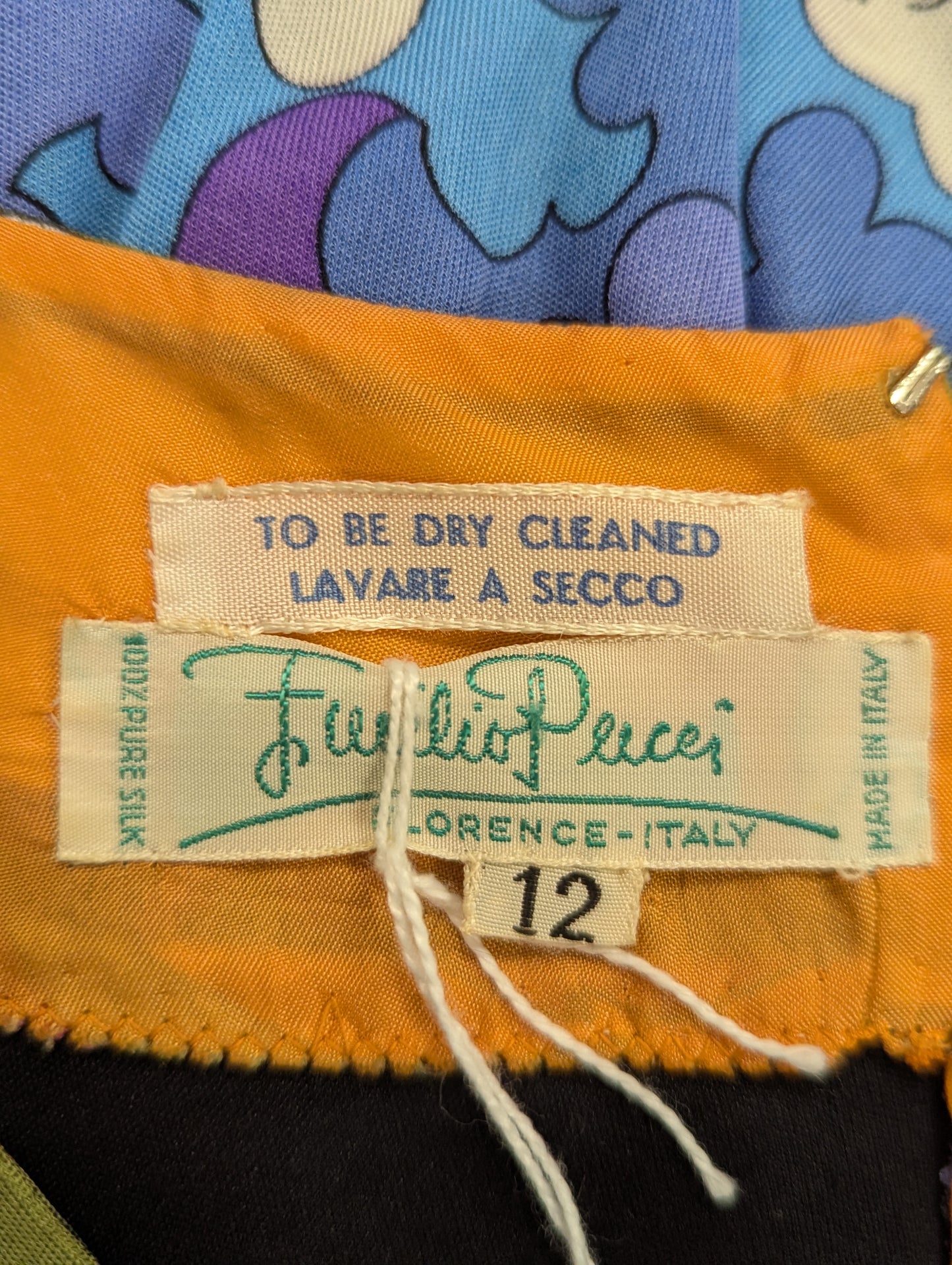 Emilio Pucci Blue/Orange/Purple 1960s Maxi Dress