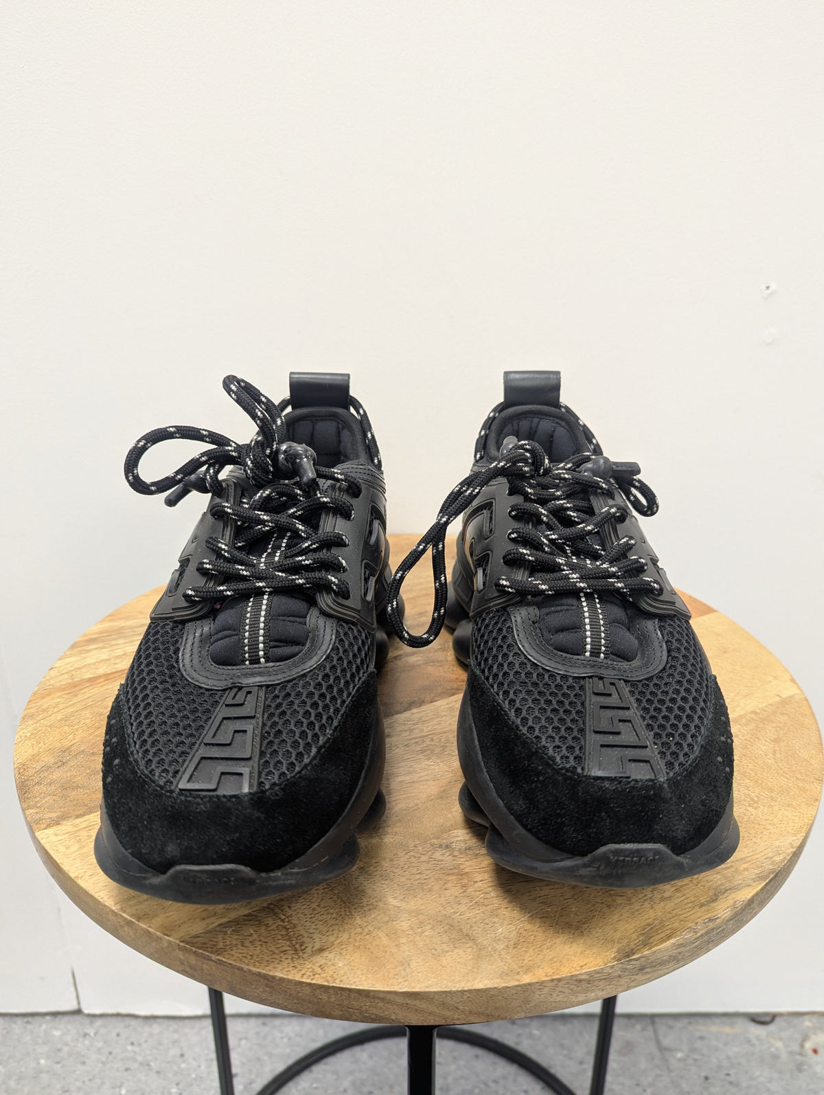 Versace Black Chain Reaction Platform Trainers
