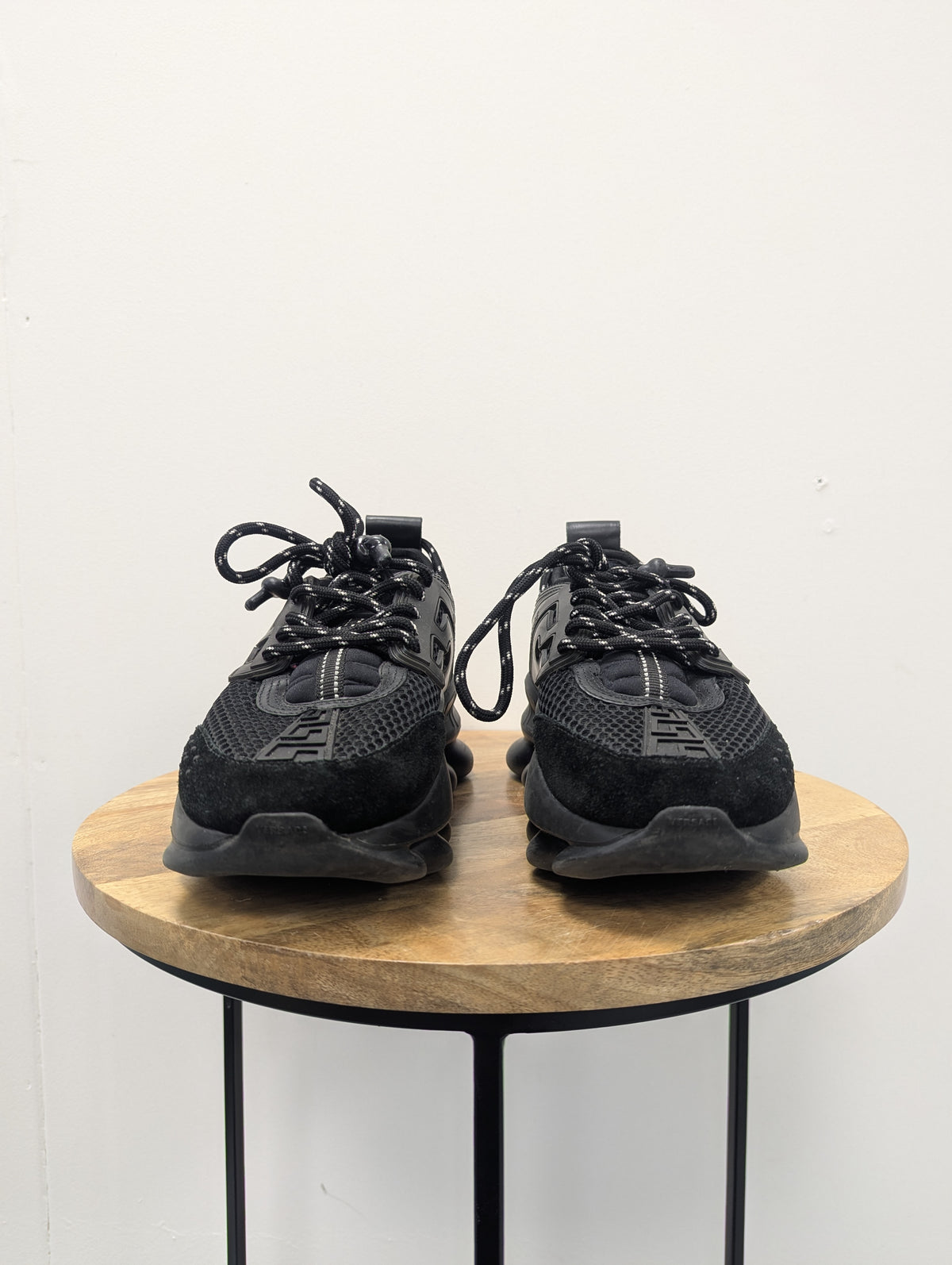 Versace Black Chain Reaction Platform Trainers
