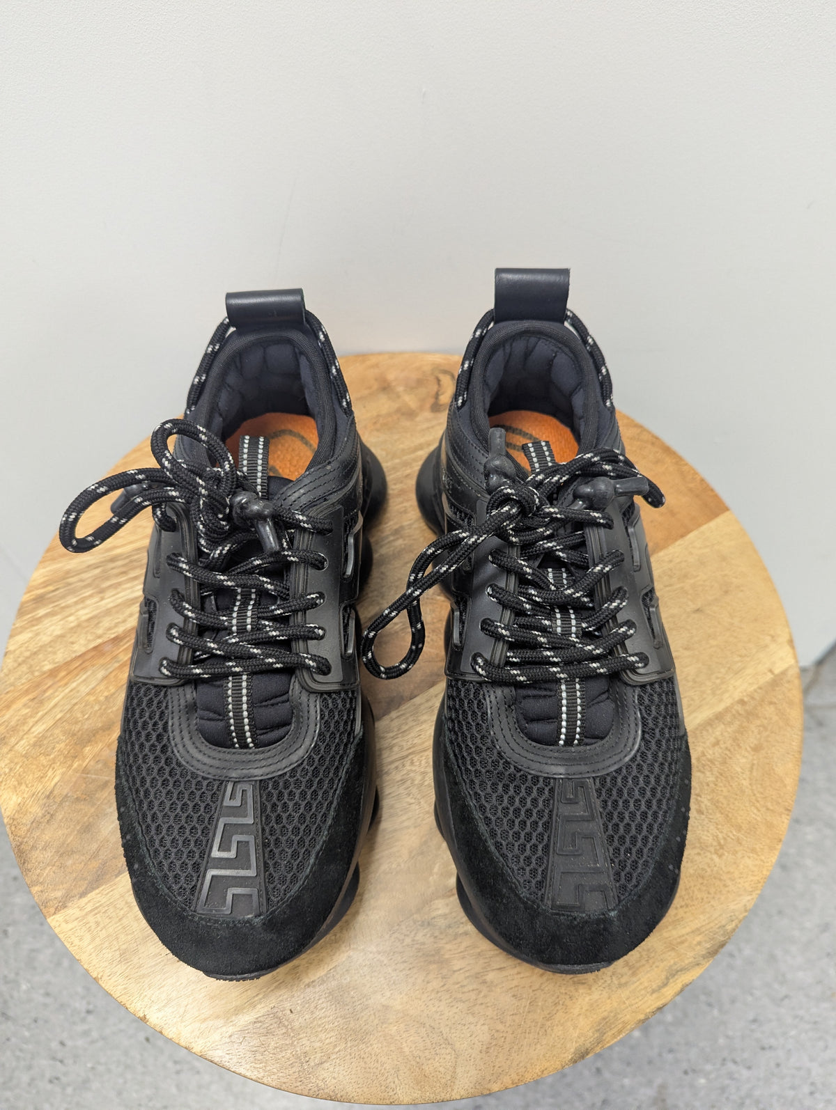 Versace Black Chain Reaction Platform Trainers