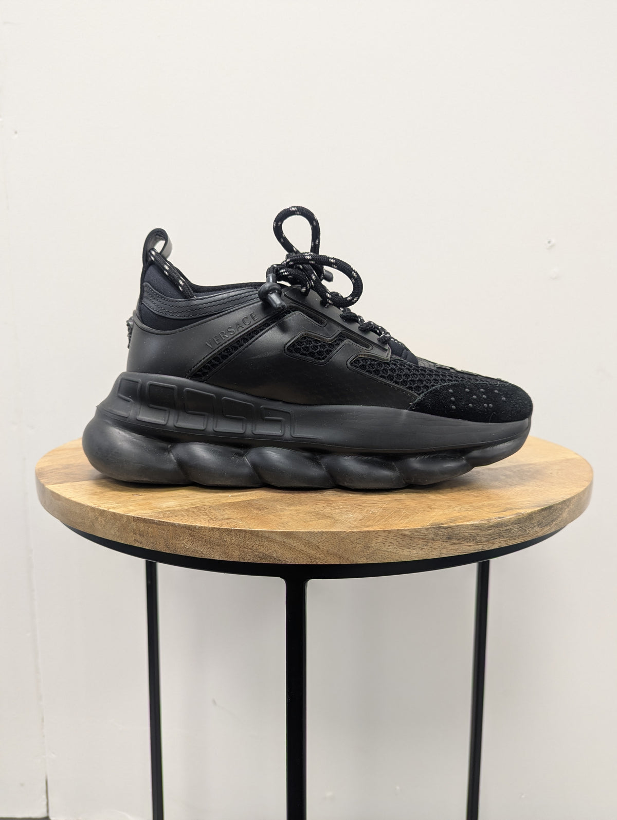 Versace Black Chain Reaction Platform Trainers