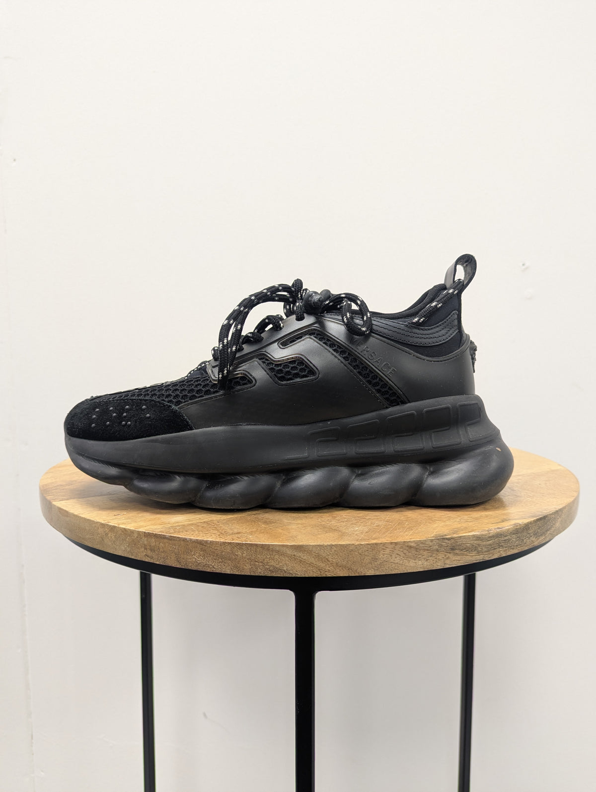 Versace Black Chain Reaction Platform Trainers