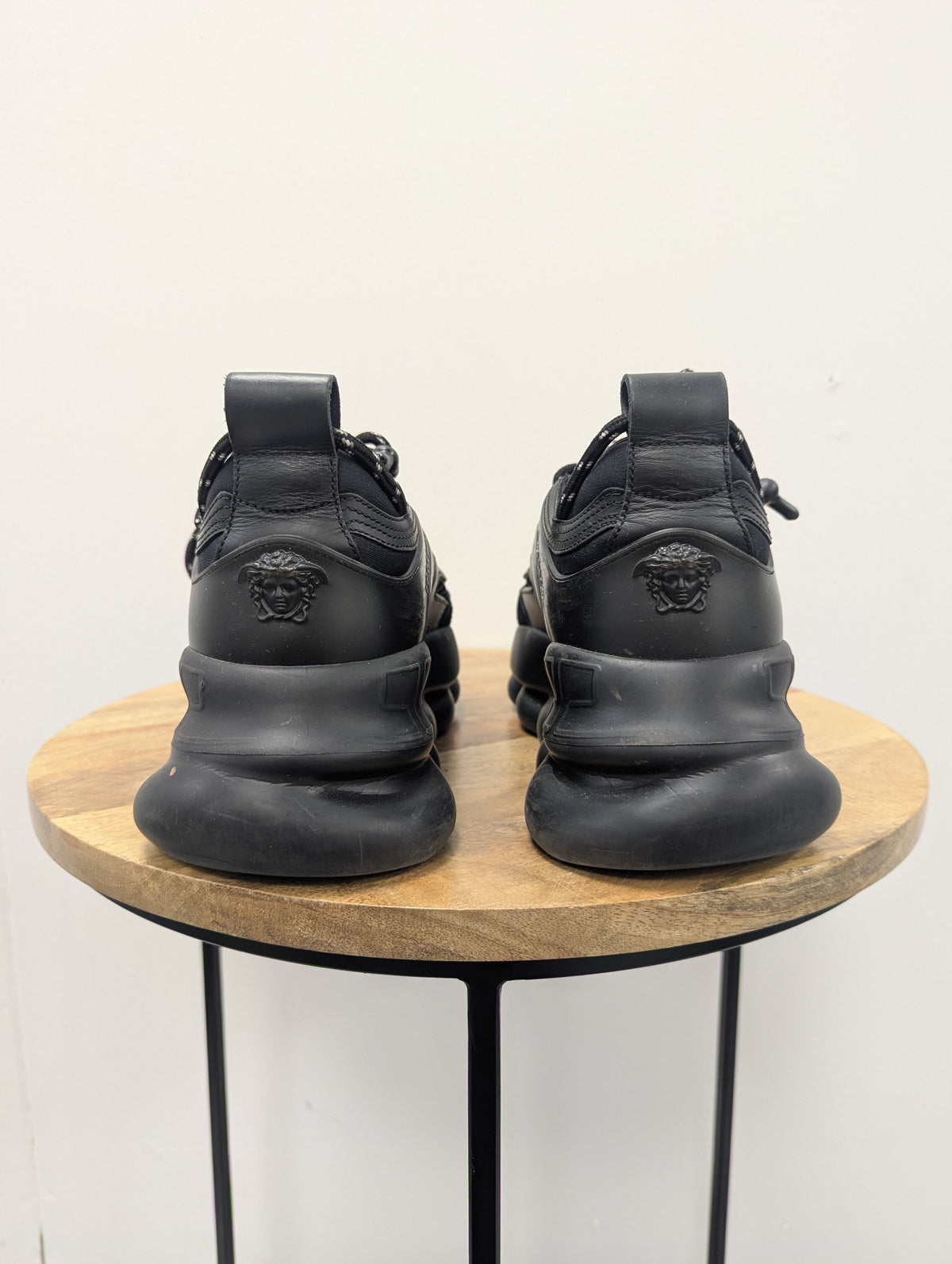 Versace Black Chain Reaction Platform Trainers