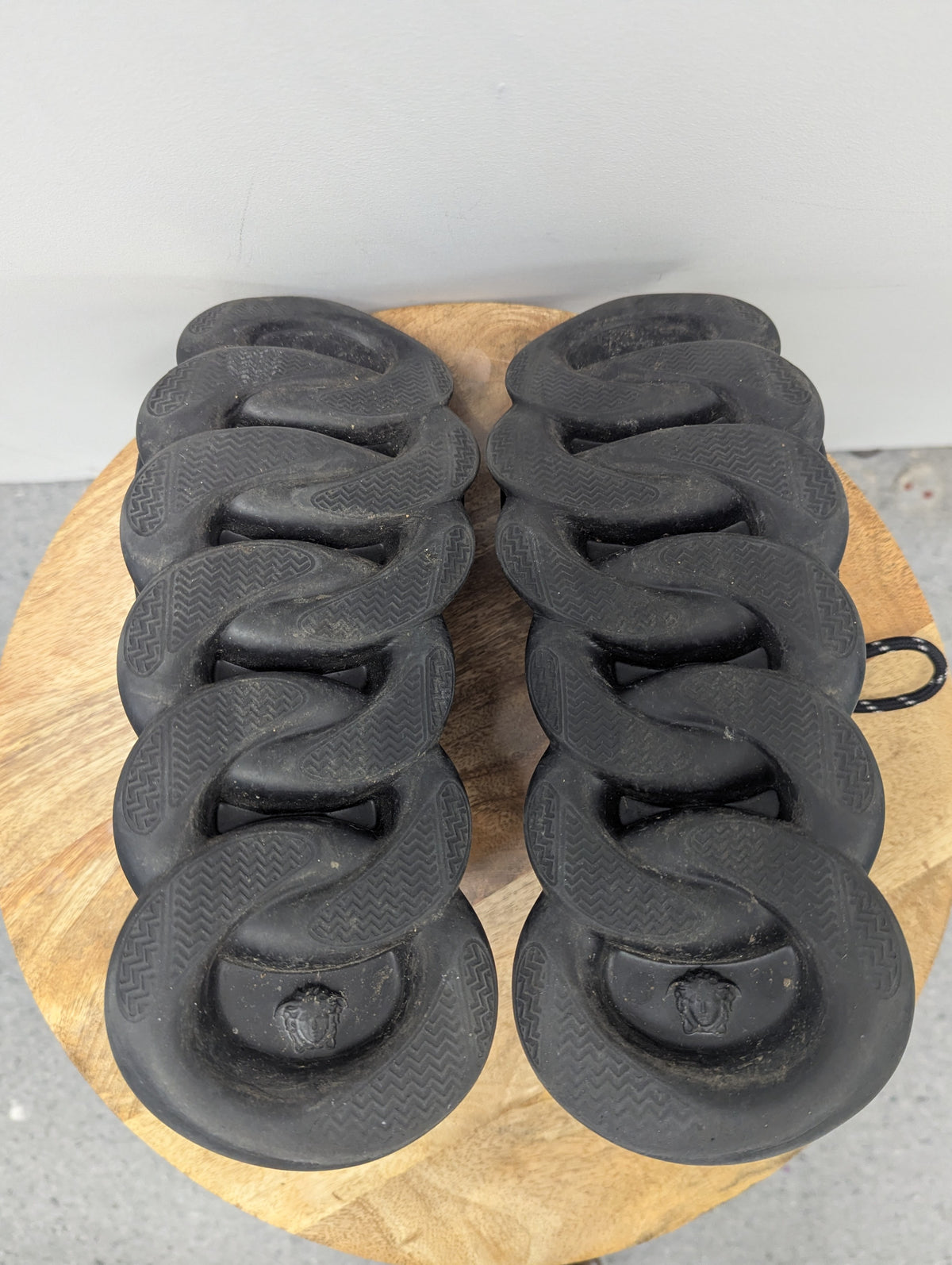 Versace Black Chain Reaction Platform Trainers