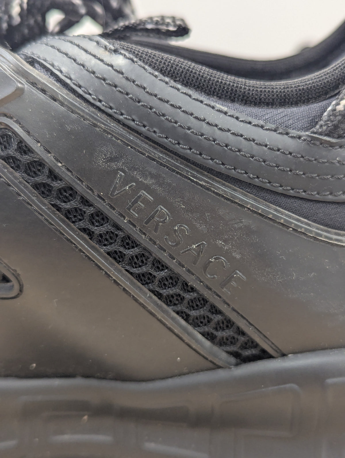 Versace Black Chain Reaction Platform Trainers