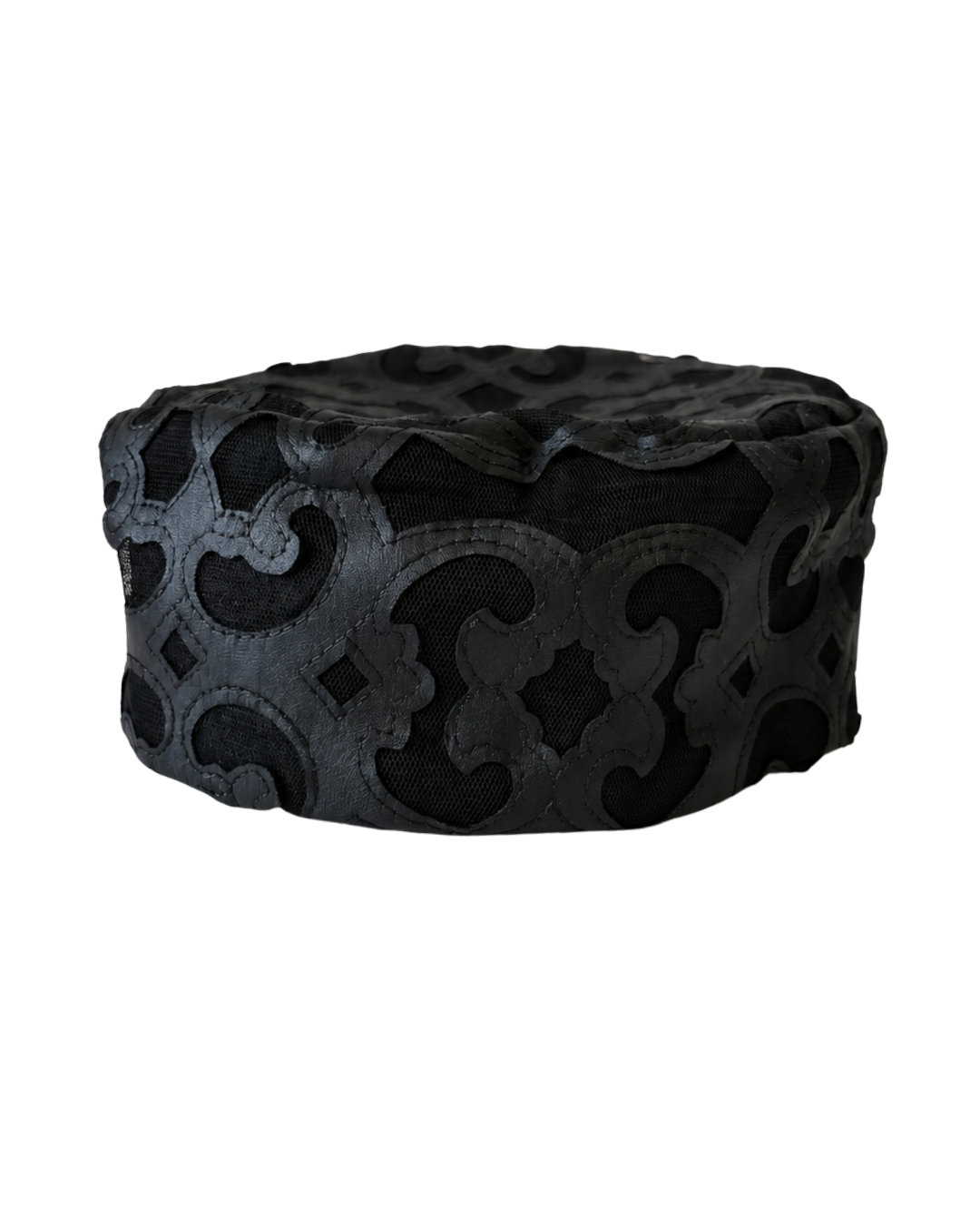 Sibi Sultan Black Hat With Leather Motif