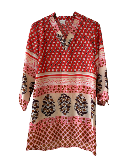 Bahimi Pink Long Sleeve Cover Up