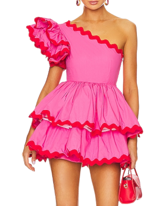 Celia B Pink One Shoulder Mini Dress