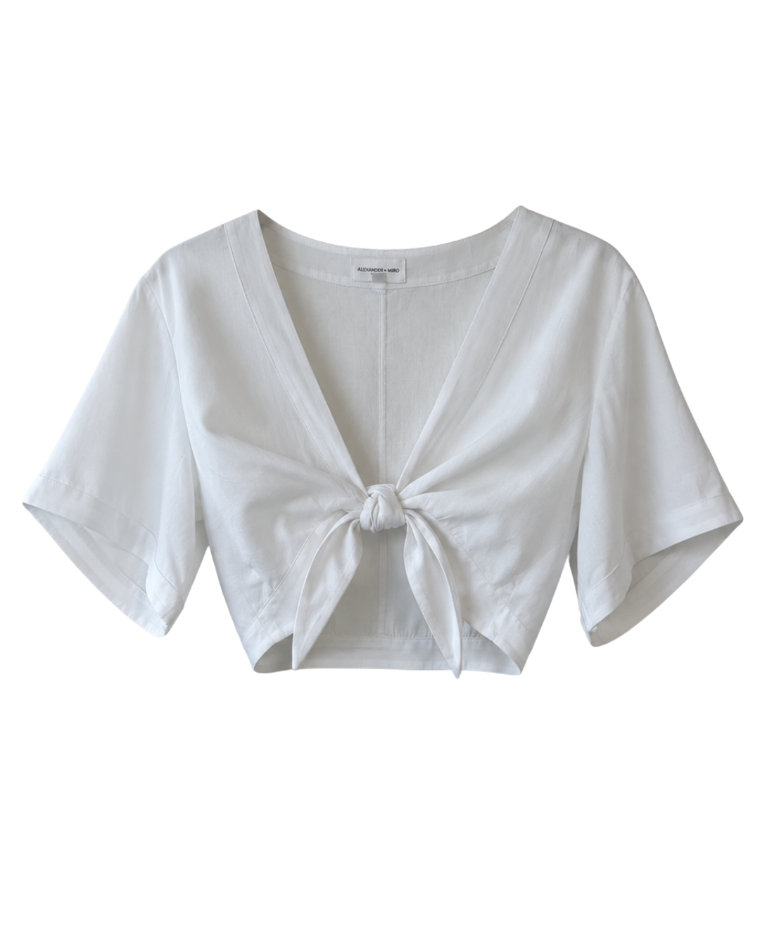 Alexandra Miro Sandy White Tie Front Top