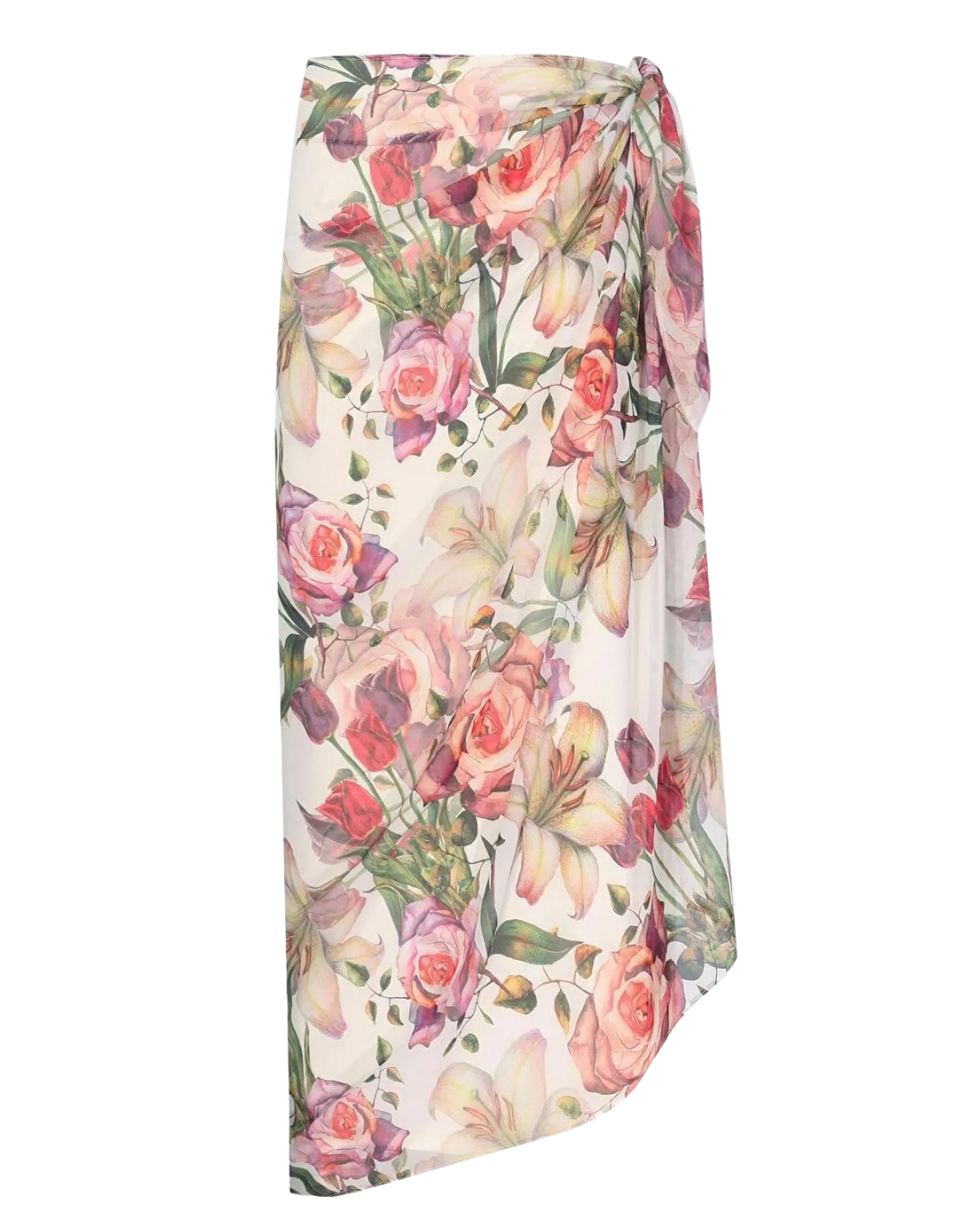 Nur Karaata Daniella White Floral Beach Sarong
