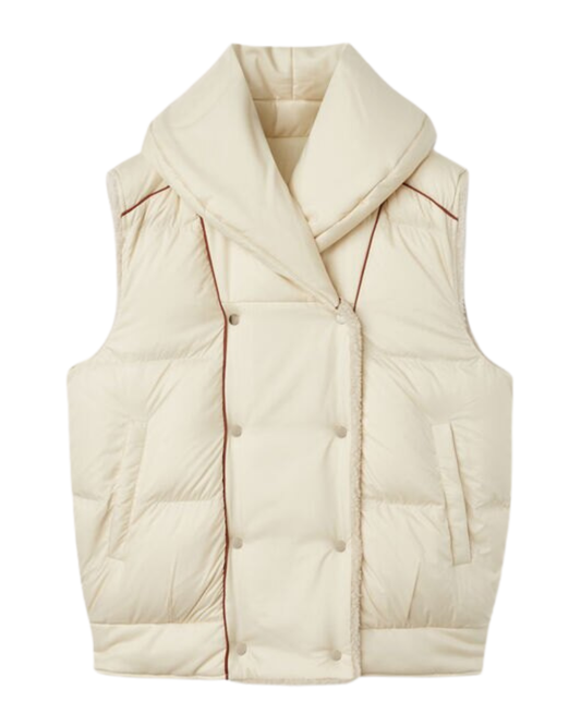 Loro Piana Eder Cream Puffer Gilet Reversible