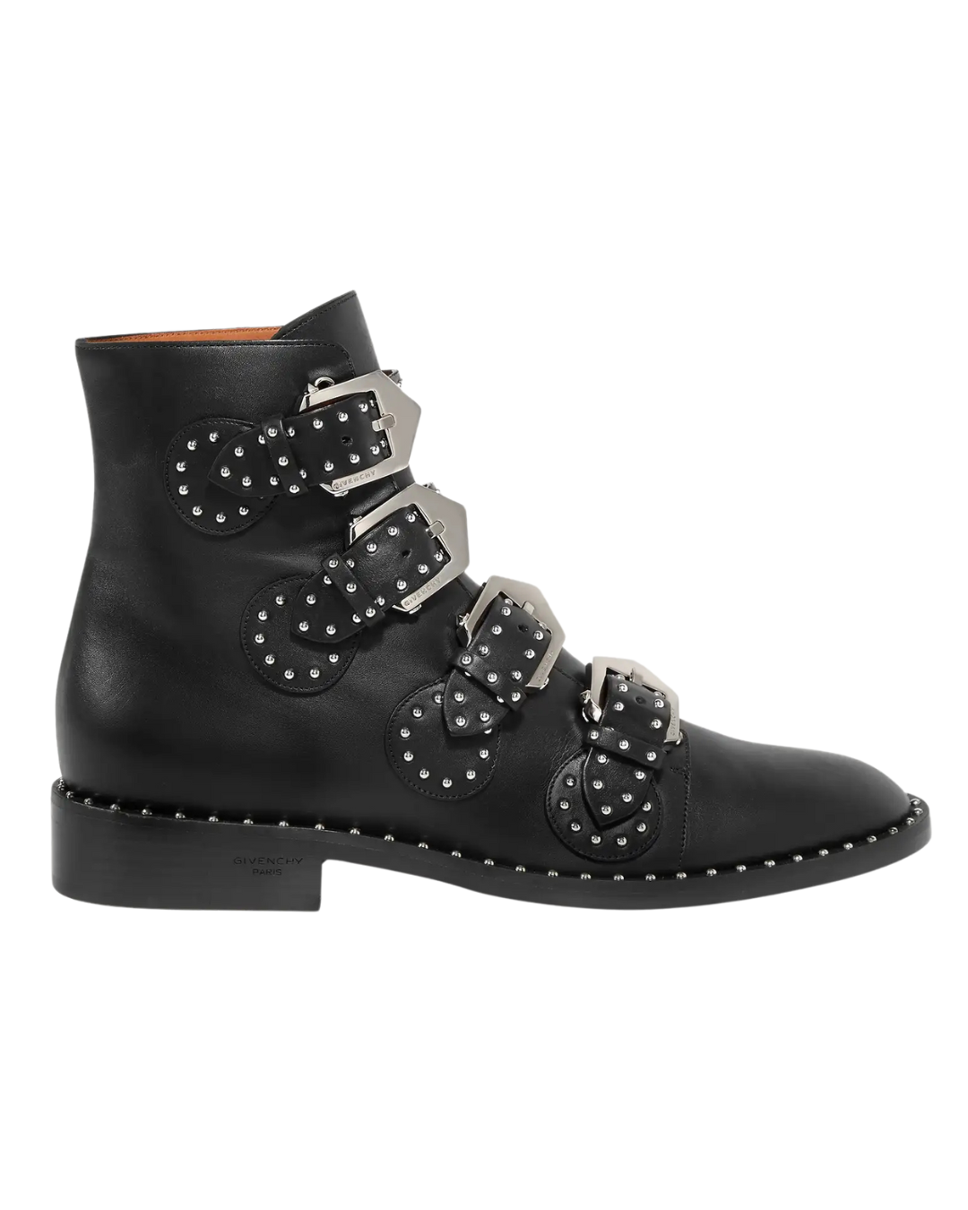 Givenchy Elegant Black Studded Leather Ankle Boots