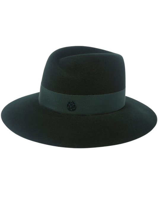Maison Michel Green Fedora Hat