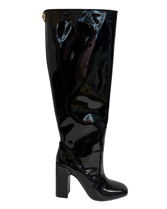 Fabrizio Viti Black Patent Knee High Boots