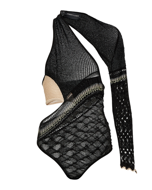Roberta Einer Dina Black Knit Bodysuit