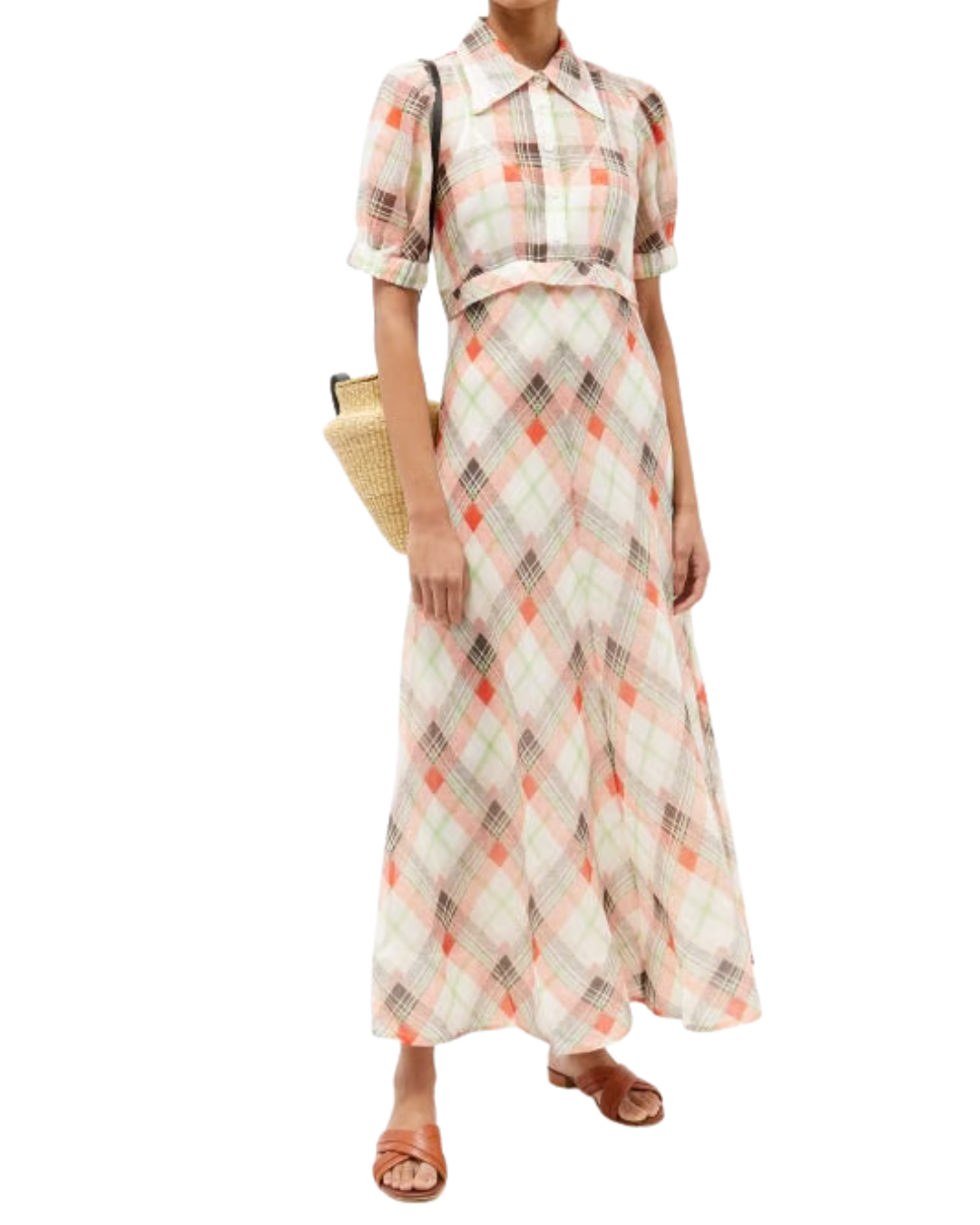 Lee Mathews Eugenie Check Silk Shirt Dress