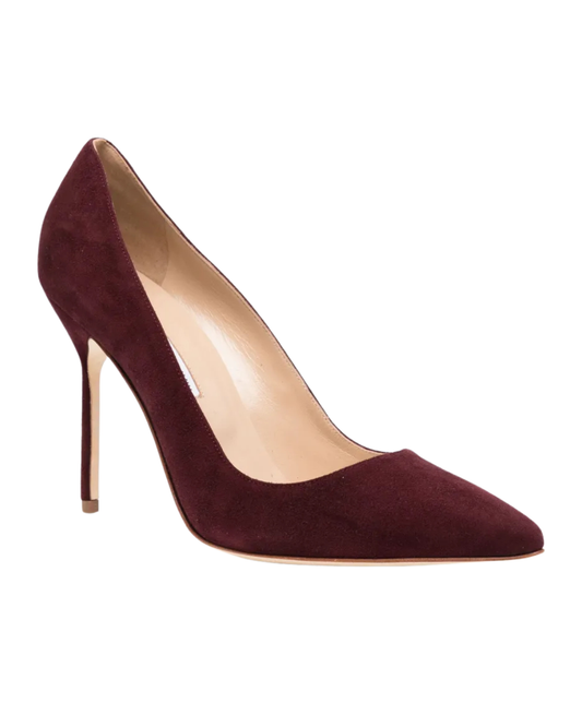Manolo Blahnik Plum Suede Pumps