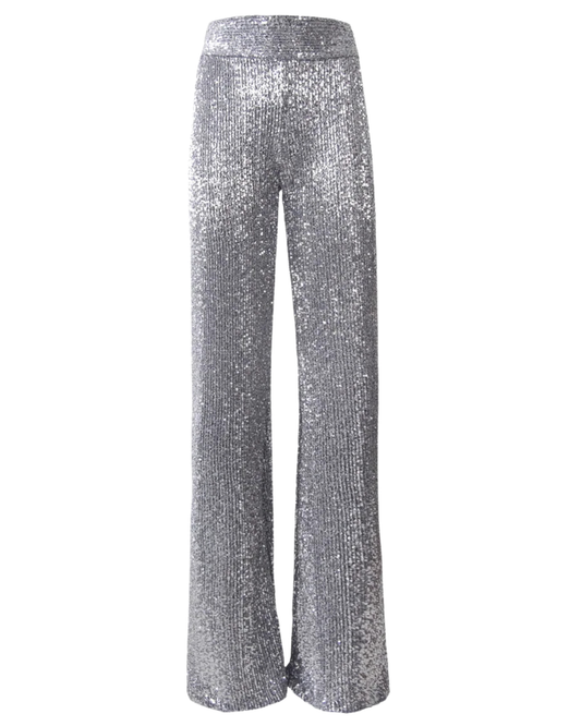 Alessandra Gallo Mimi Silver Sequin Trousers