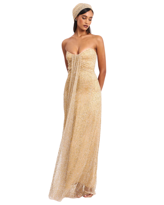 Miss Circle Ada Gold Embellished Gown