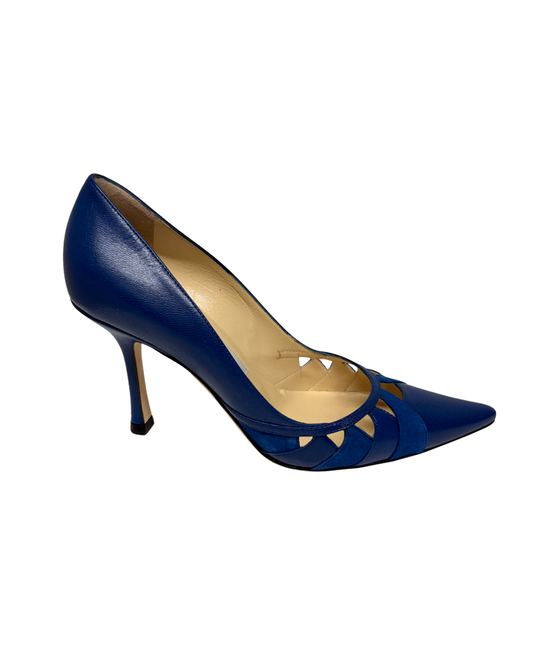 Jimmy Choo Kid Suede Electric Blue Pumps