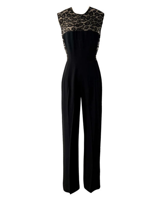 Alexander McQueen Black Jumpsuit With Lace Insert