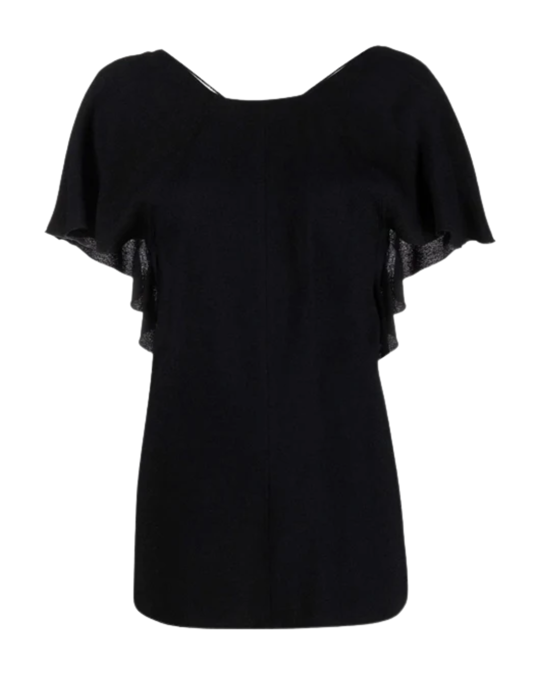 Victoria Beckham Black Lace Up Back Drape Top Summer Sable