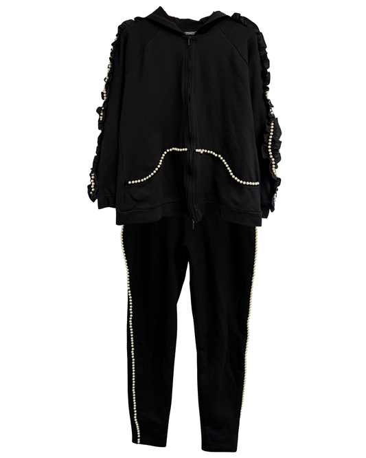 Anne Fontaine Black Pearl Embellished Tracksuit