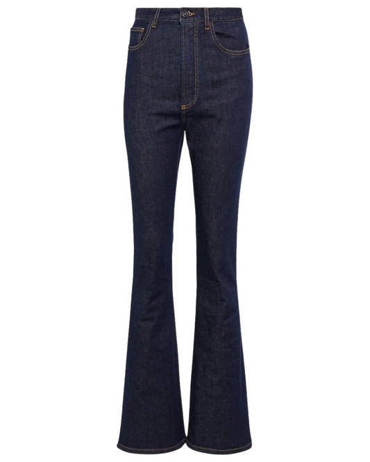 Alaia Dark Denim High Rise Flare