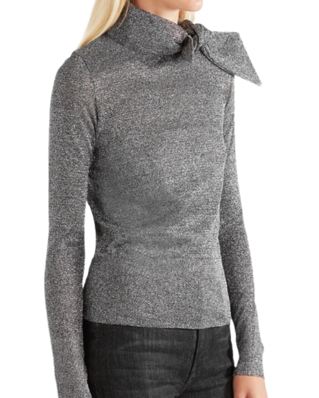 Isabel Marant Silver Fine Knit Metallic Top