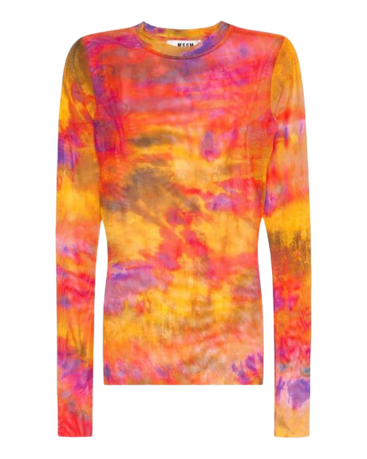 MSGM Tye Dye Mesh Top