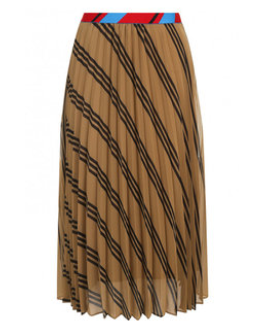 By Malene Birger Brown Striped Pleated Skirt