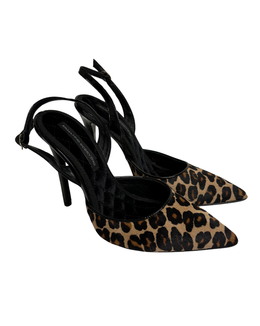 Ermanno Scervino Leopard Slingback Heels