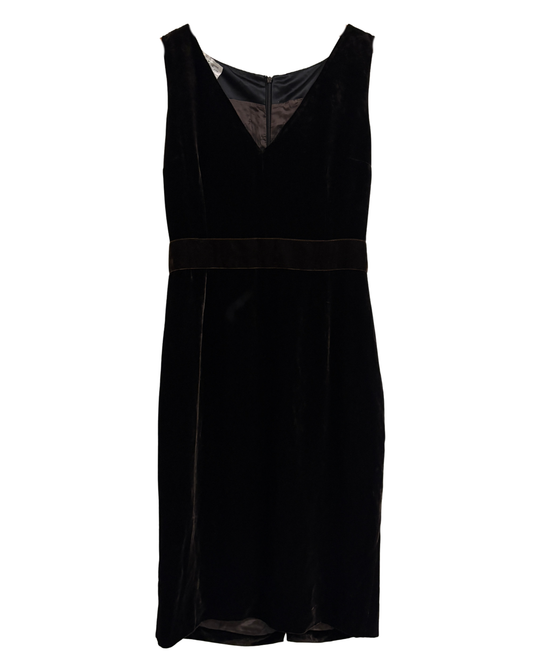 Dolce & Gabbana Brown Velvet Pencil Midi Dress