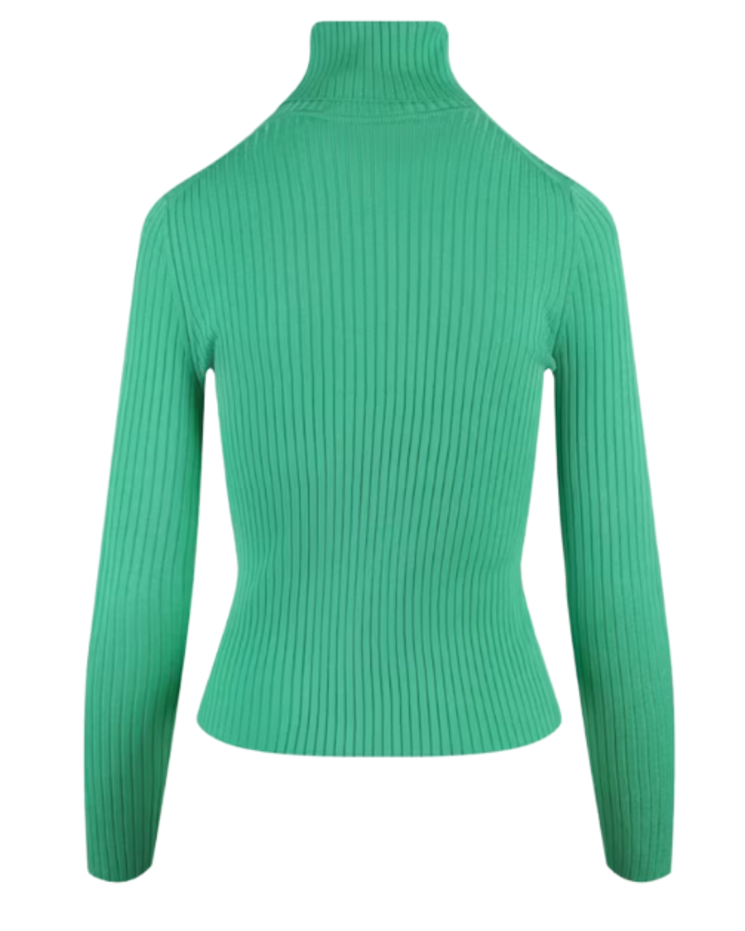 Gucci Green Turtleneck Ribbed Knit Top