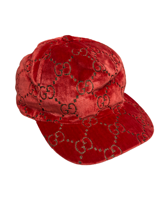 Gucci GG Red Velvet Baseball Cap