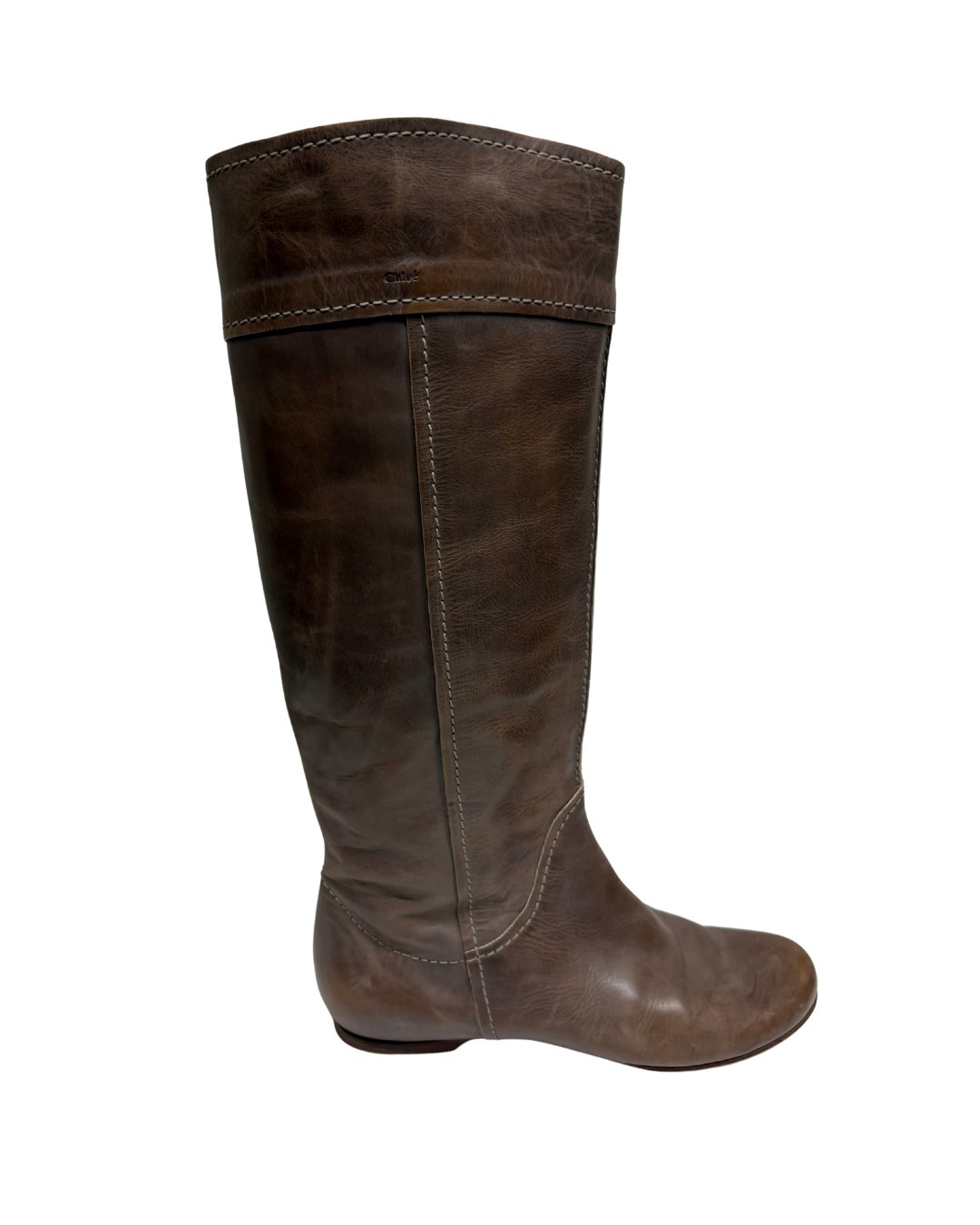 Chloe Dark Brown Saturnia Calf Boots