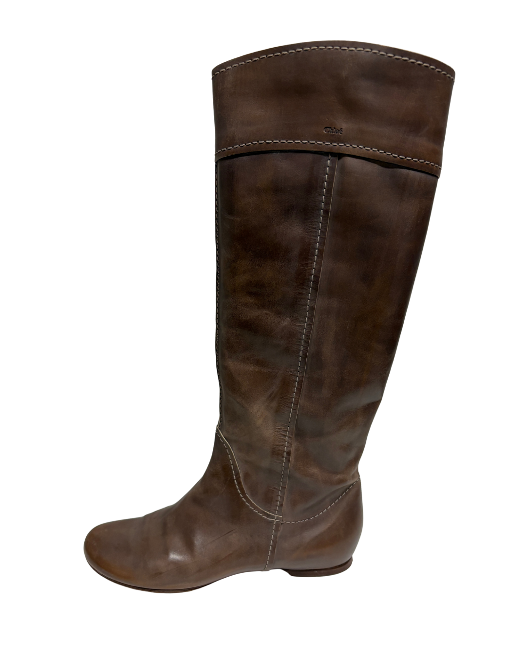 Chloe Dark Brown Saturnia Calf Boots