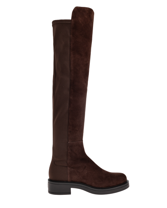 Stuart Weitzman 5050 Celia Brown Suede Over Knee Flat Boots